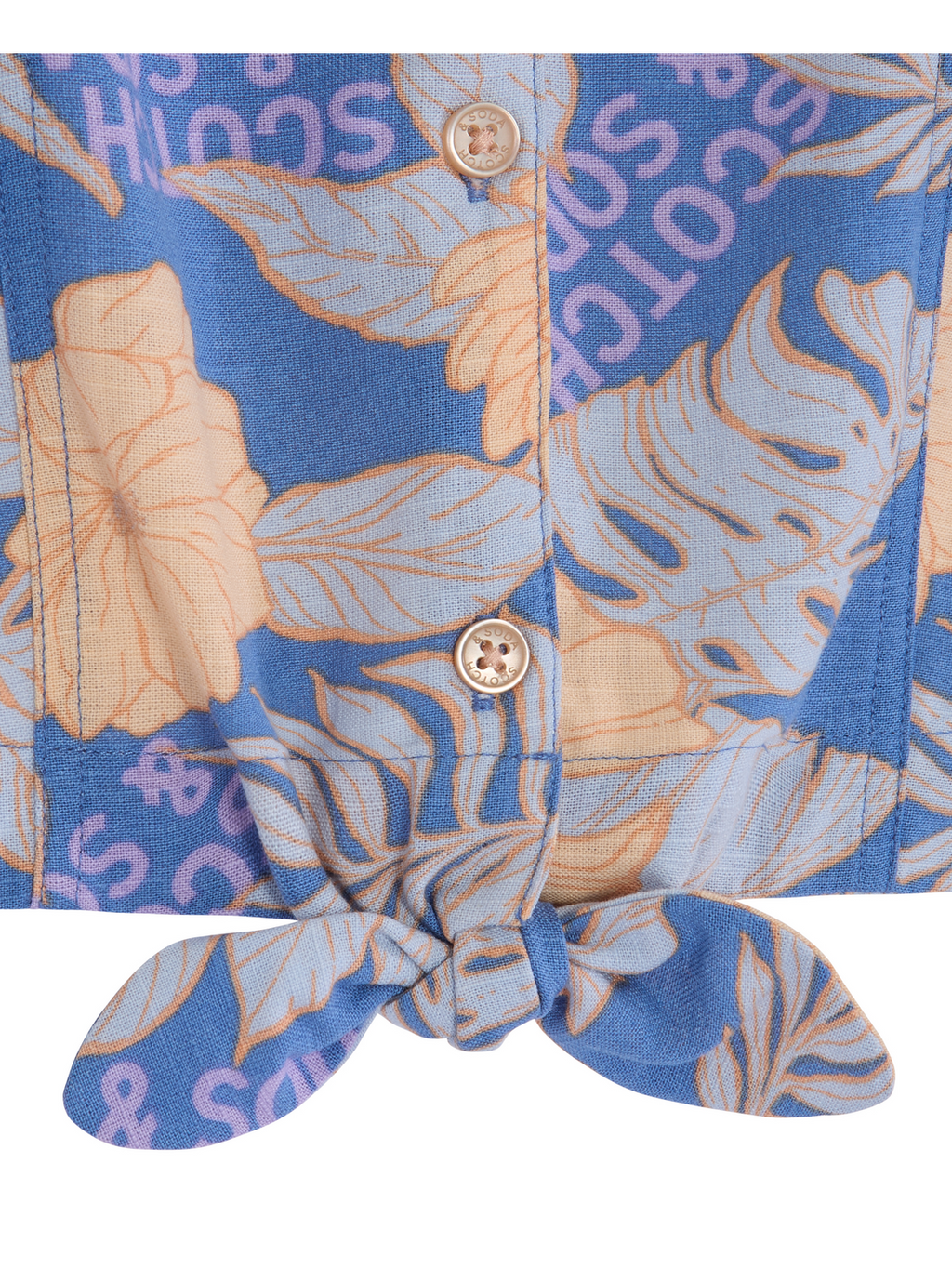 SS TIE FRONT BUTTON UP TOP