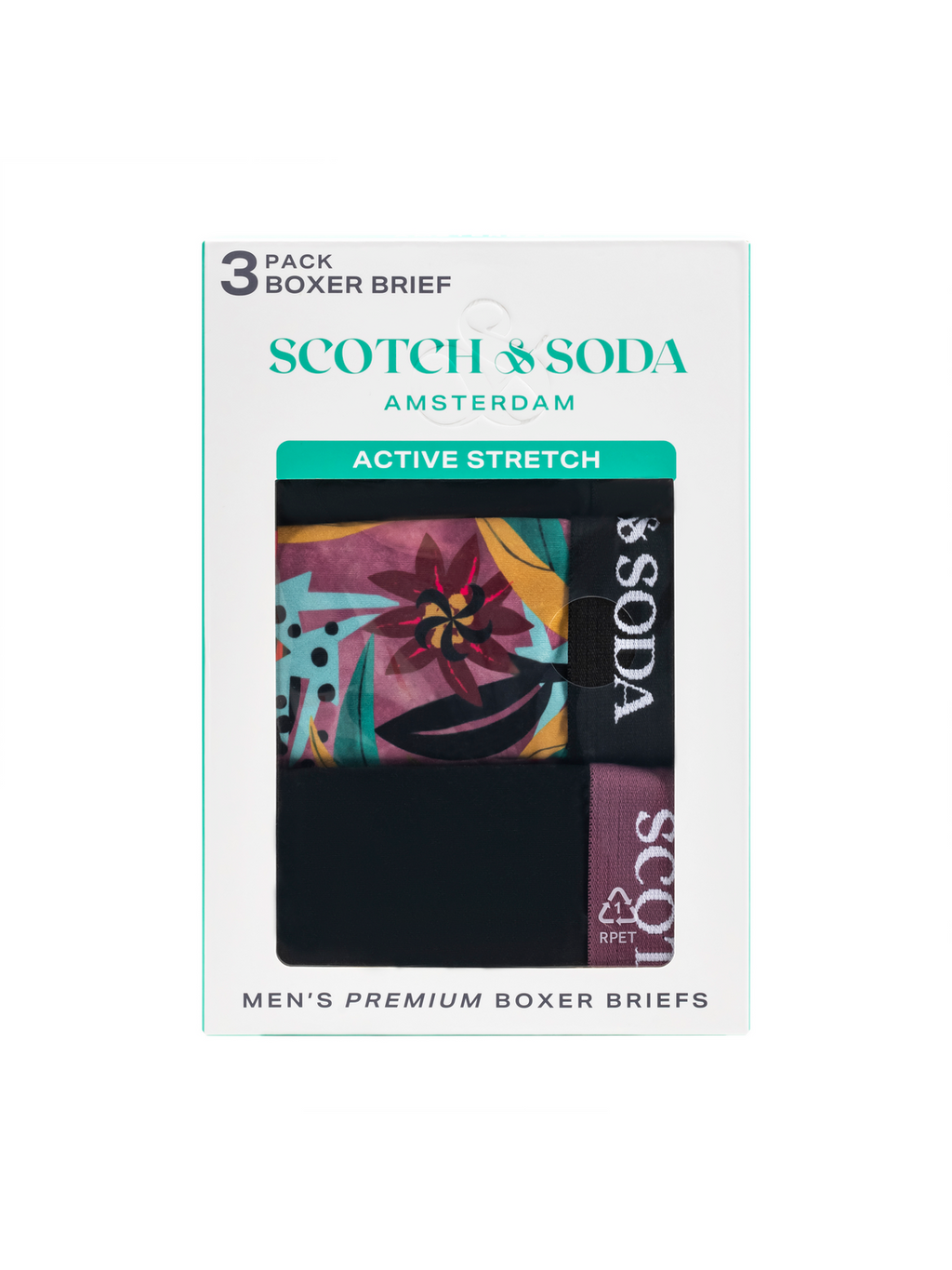 SCOTCH & SODA MEN'S UNDERWEAR SS24 - 3PACK BOXER BRIEF (PRINT)