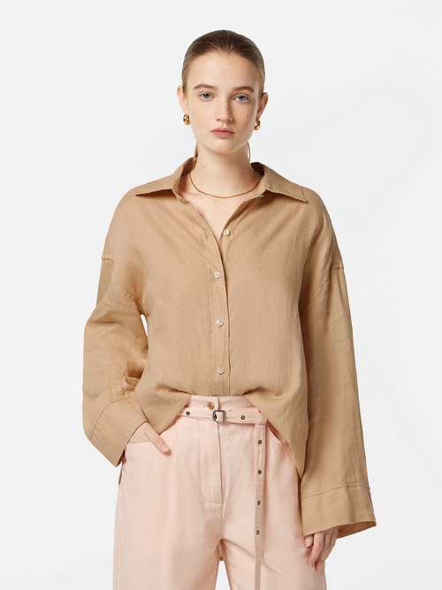 Wide sleeve linen shirt