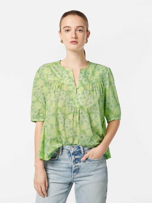 Printed short sleeve top