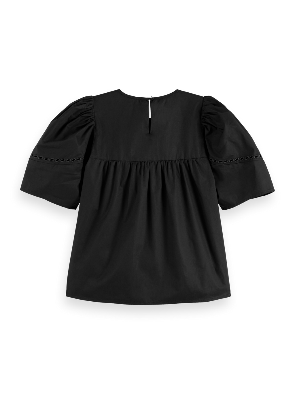 Cotton twill embroidered top