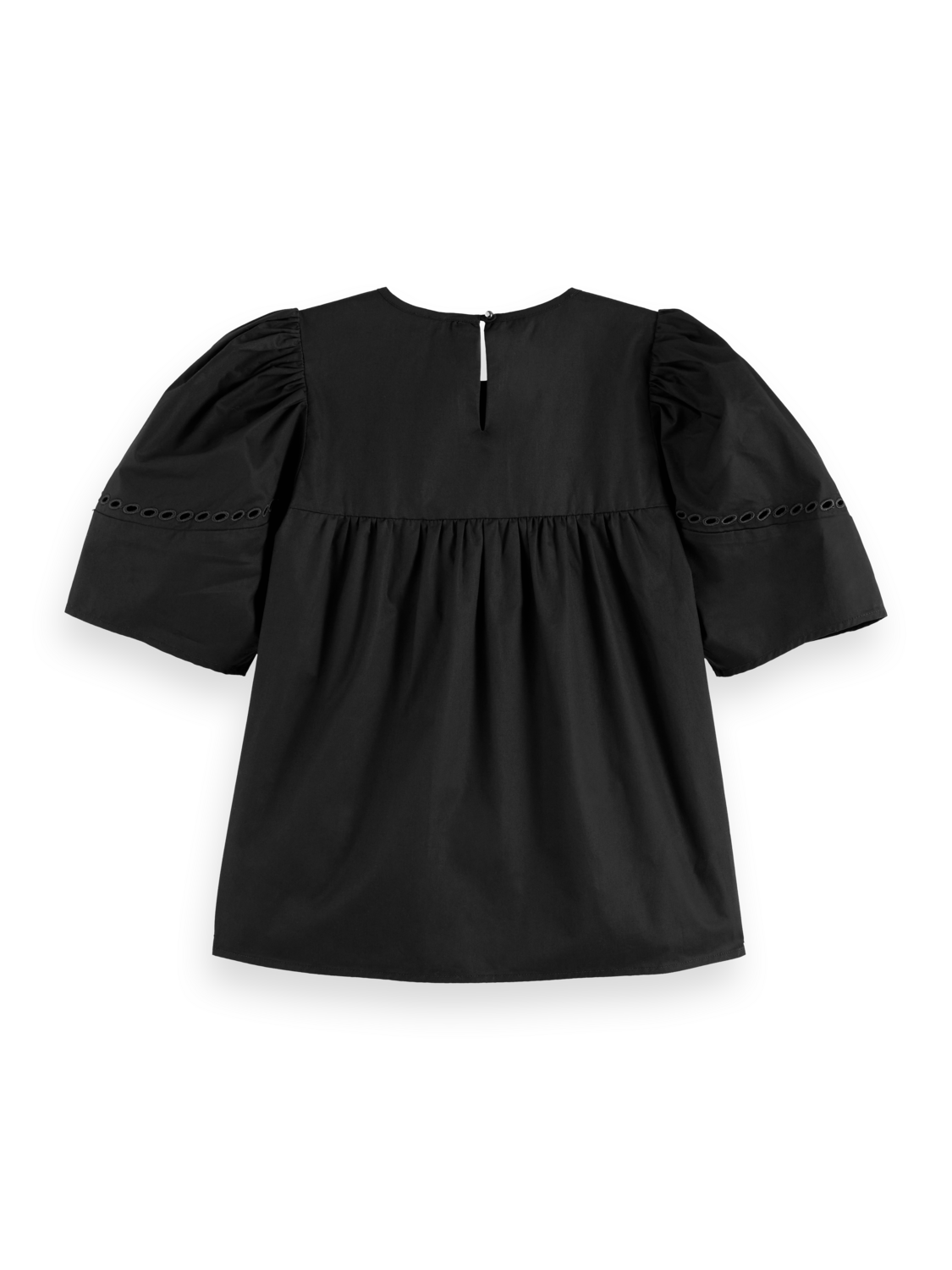 Cotton twill embroidered top