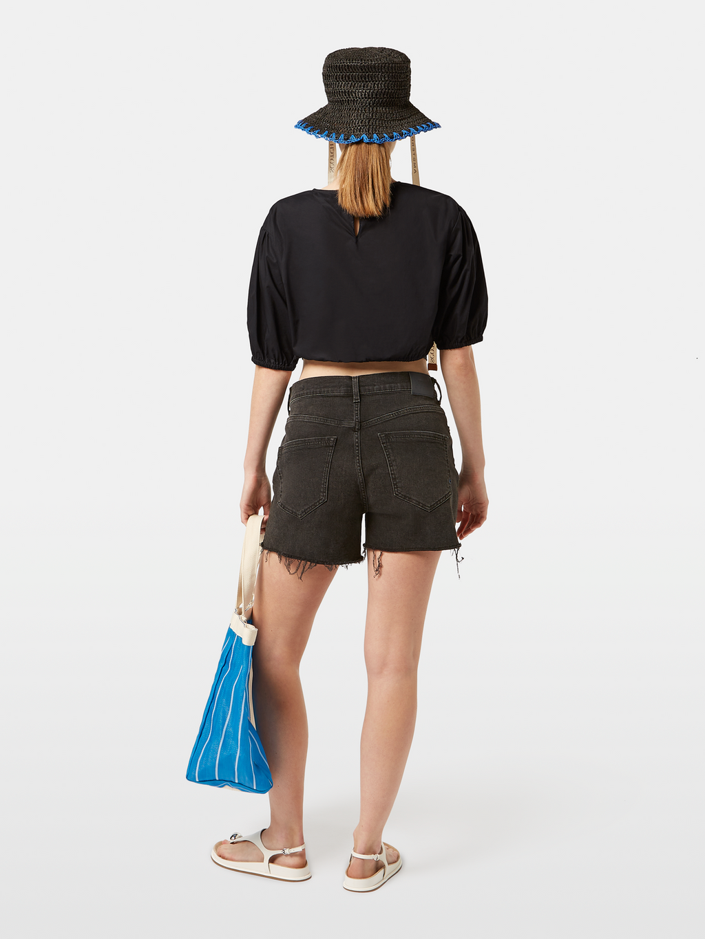 Cropped poplin top