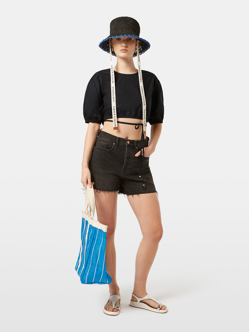 Cropped poplin top