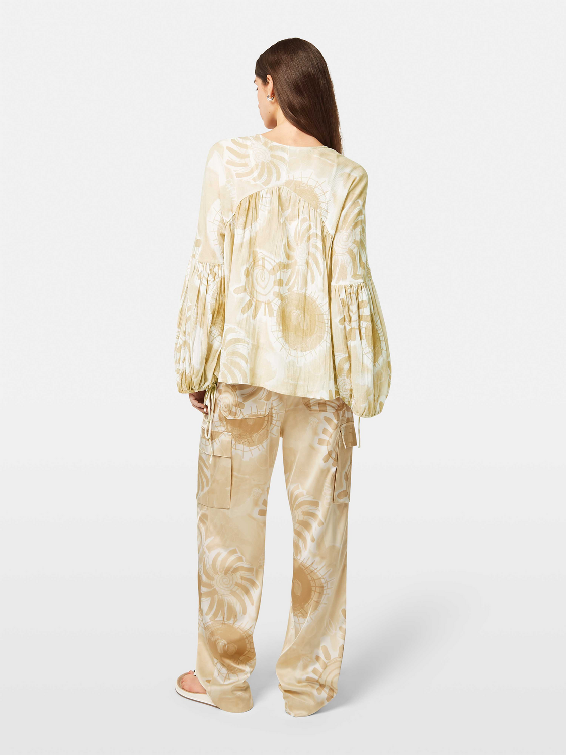 Printed crinkle top