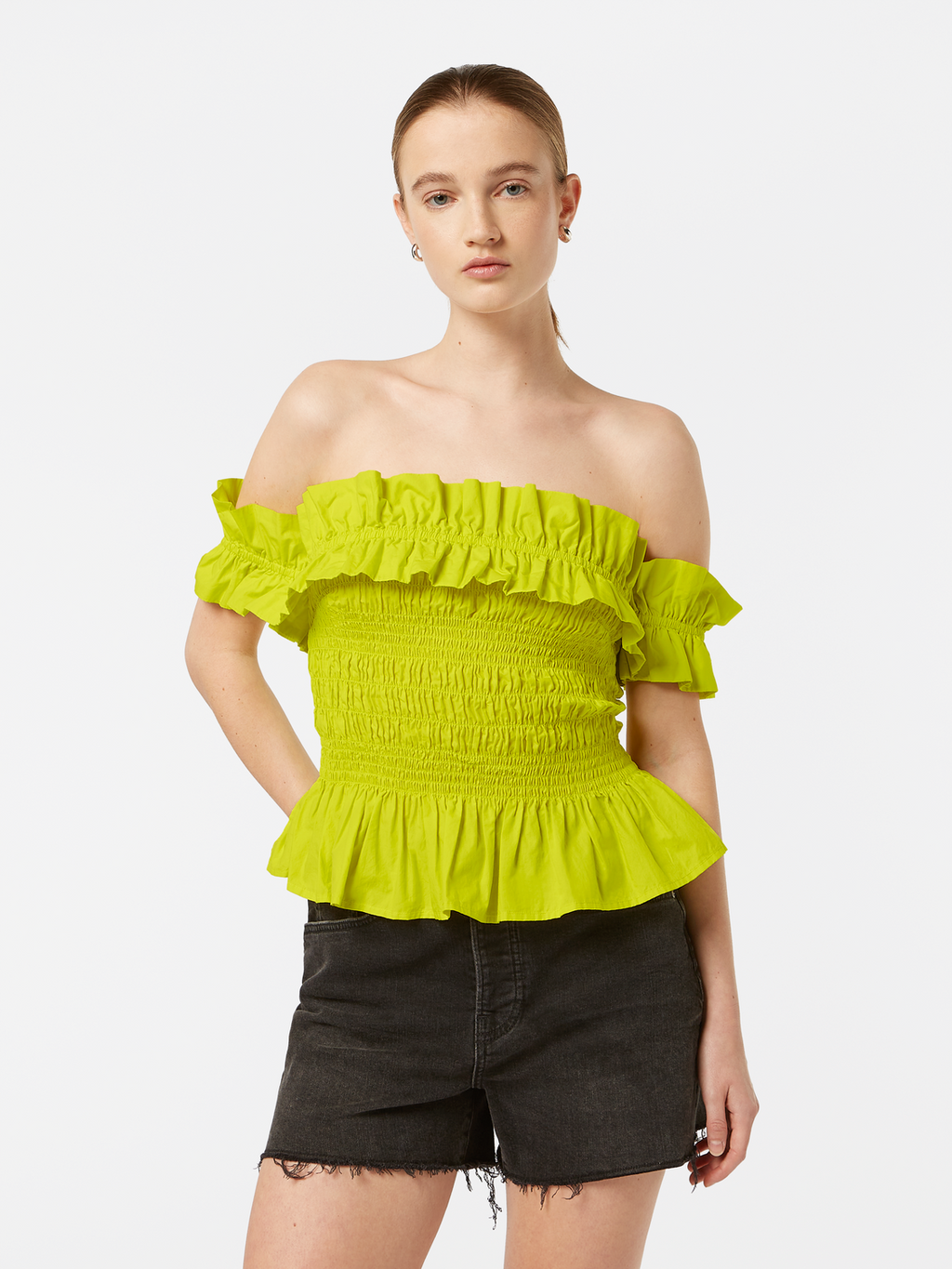 Ruffles Dropped Shoulder Top