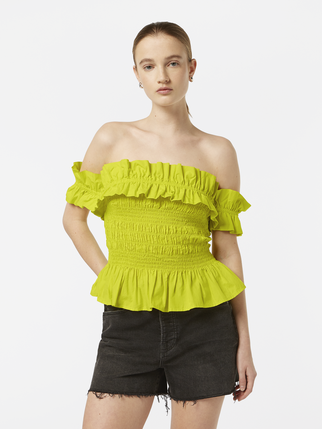 Ruffles Dropped Shoulder Top