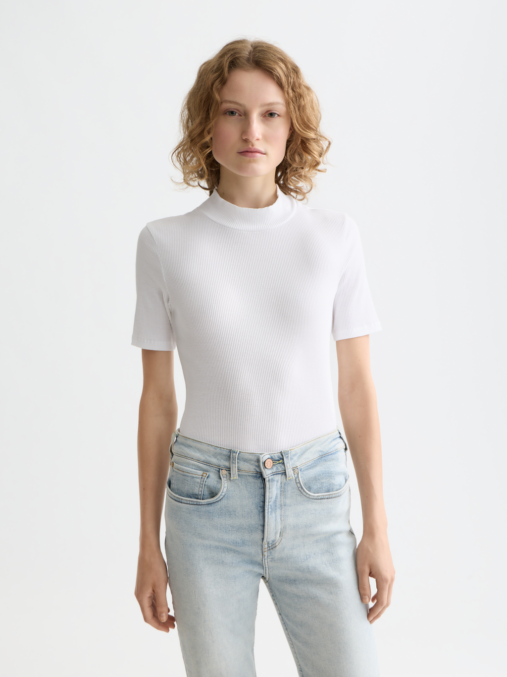 Essentials Mock neck rib t-shirt