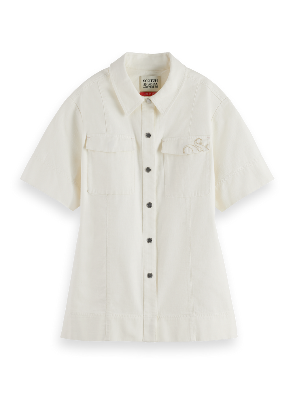 Patch pocket short sleeve shirt
