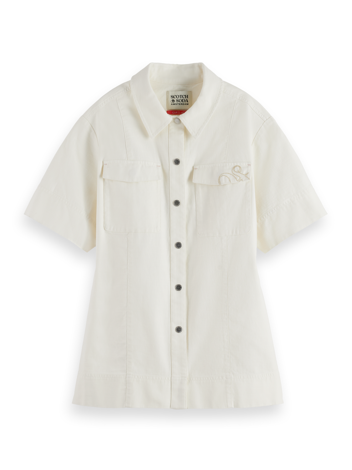 Patch pocket short sleeve shirt