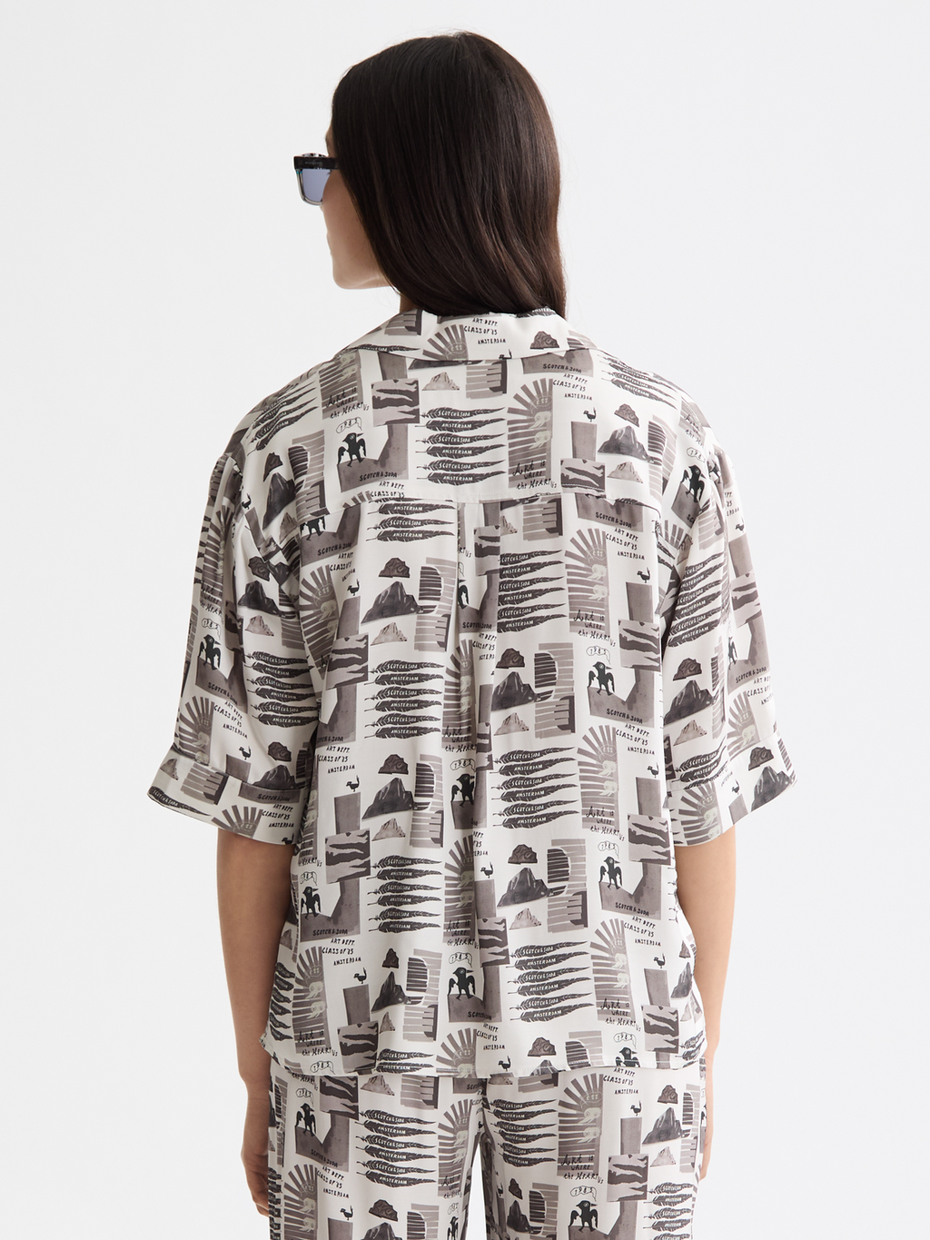 Printed short sleeve fluid shirt