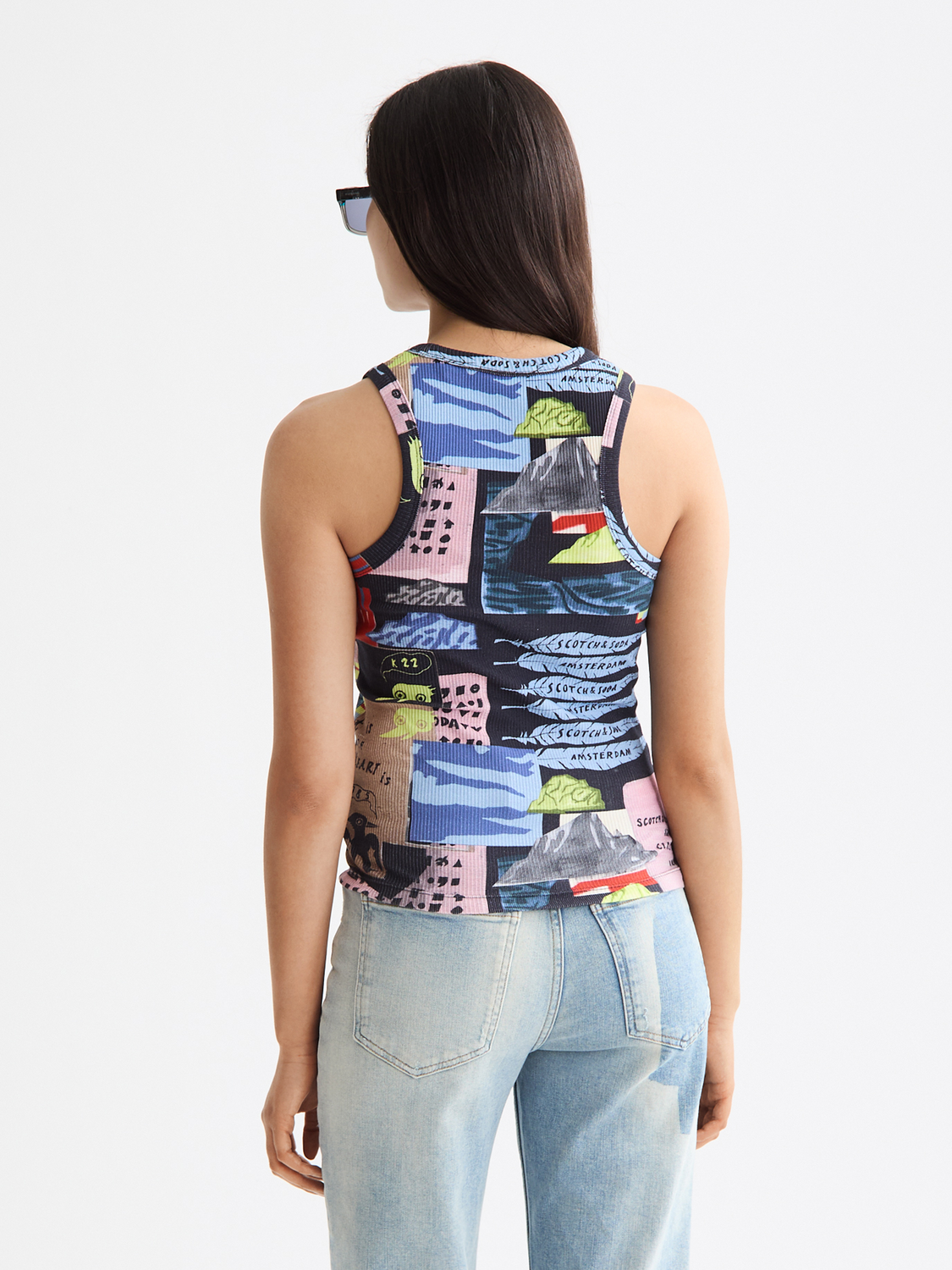 printed rib racer tank