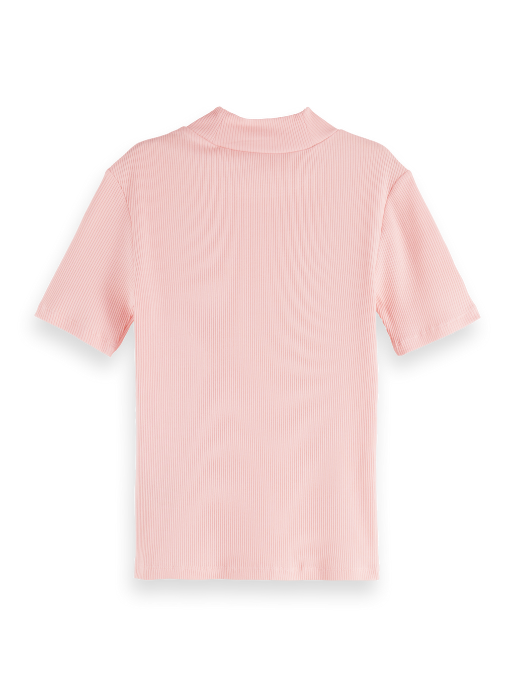 Mock neck rib T-shirt