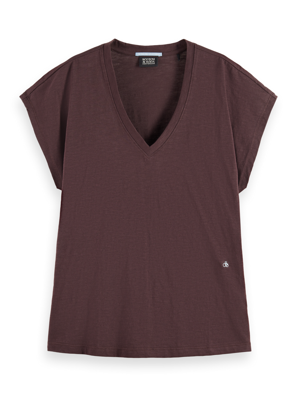 Slub V-neck T-shirt