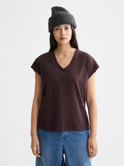 Slub V-neck T-shirt