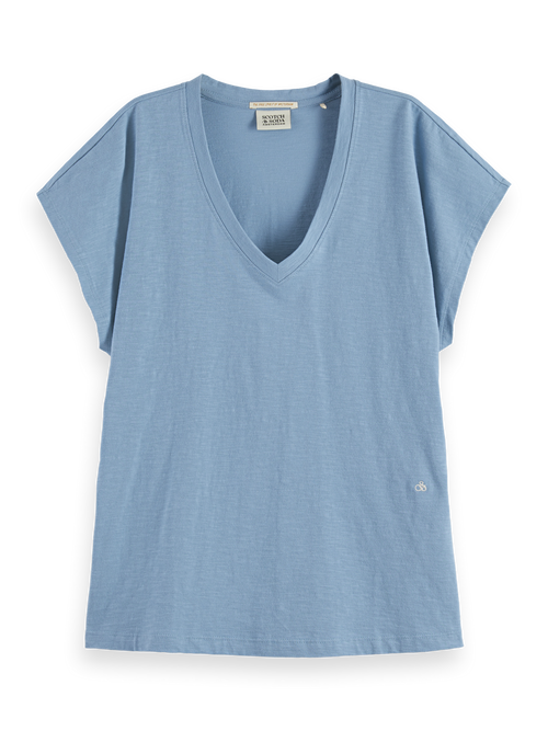 Slub V-neck T-shirt