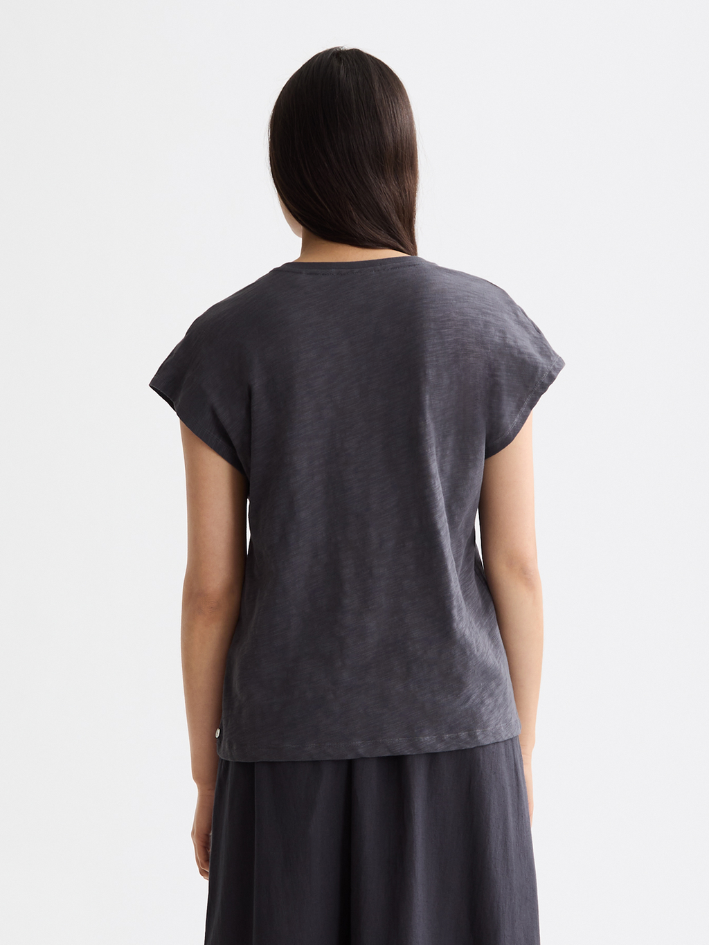 Embroidered V-neck T-shirt