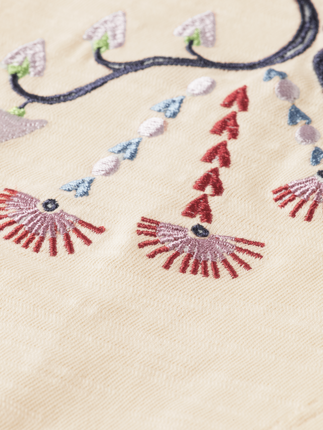 Embroidered V-neck T-shirt