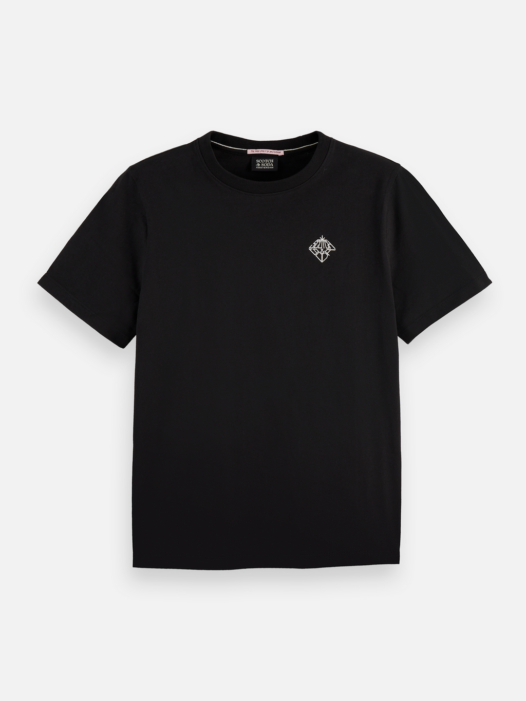 chest artwork regular t-shirt - BLACK
