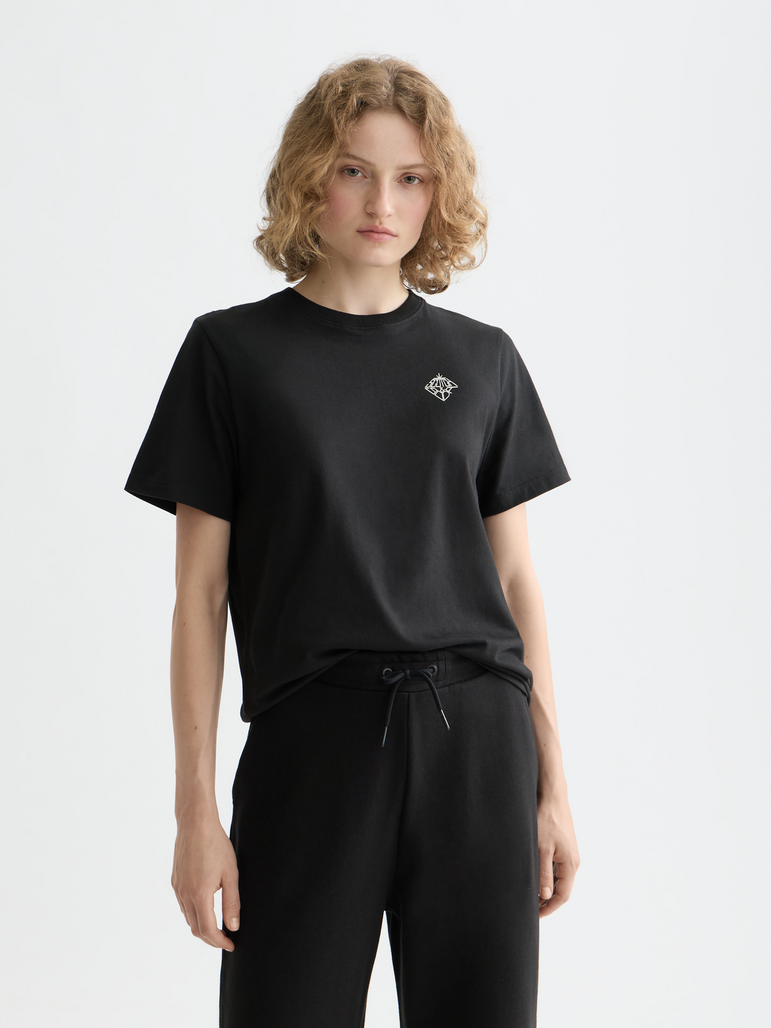 chest artwork regular t-shirt - BLACK