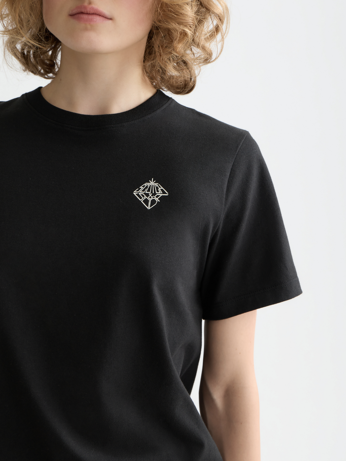 chest artwork regular t-shirt - BLACK