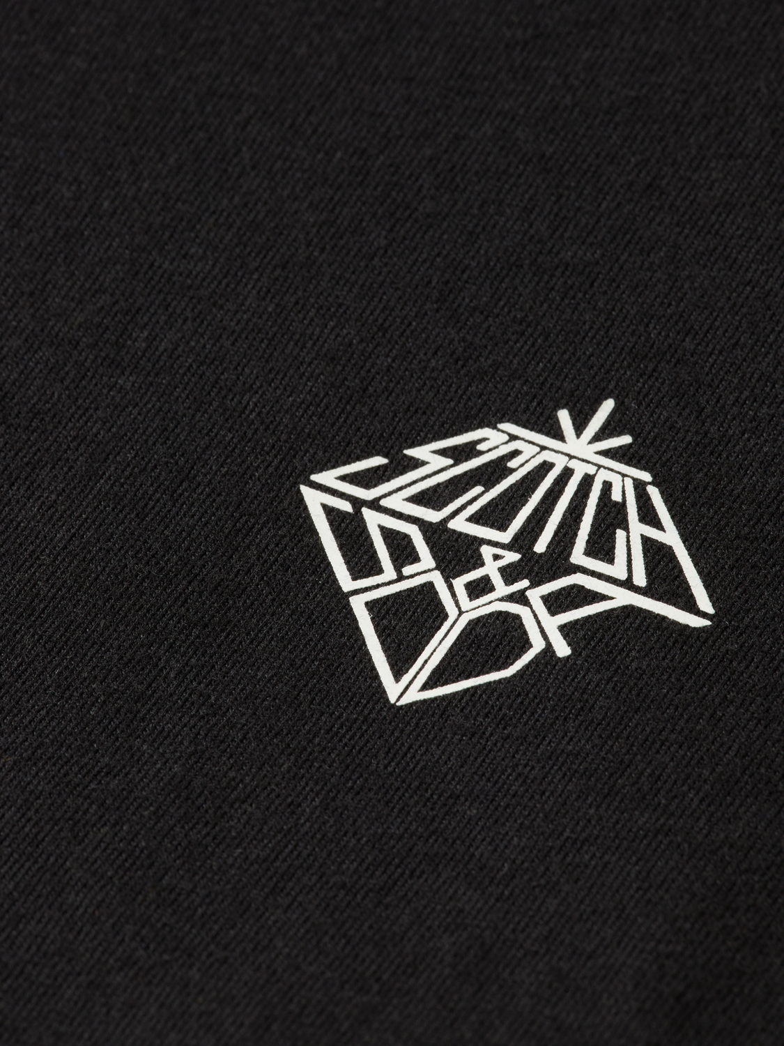 chest artwork regular t-shirt - BLACK
