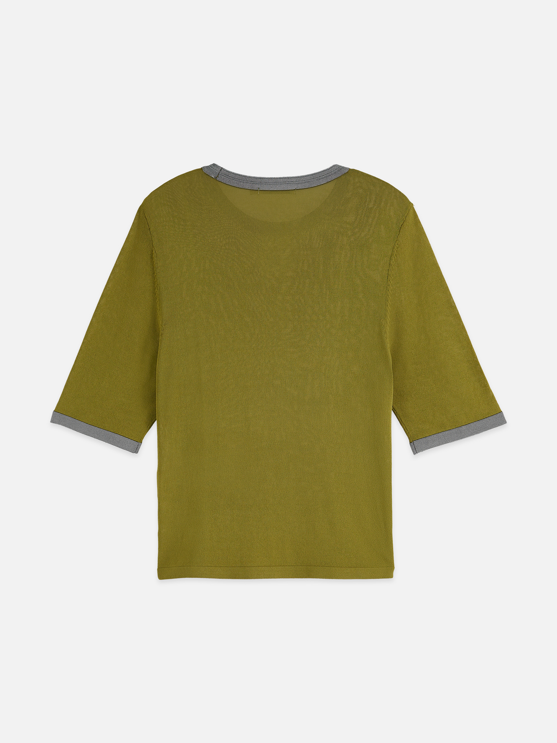 Stripe trim short sleeve pullover