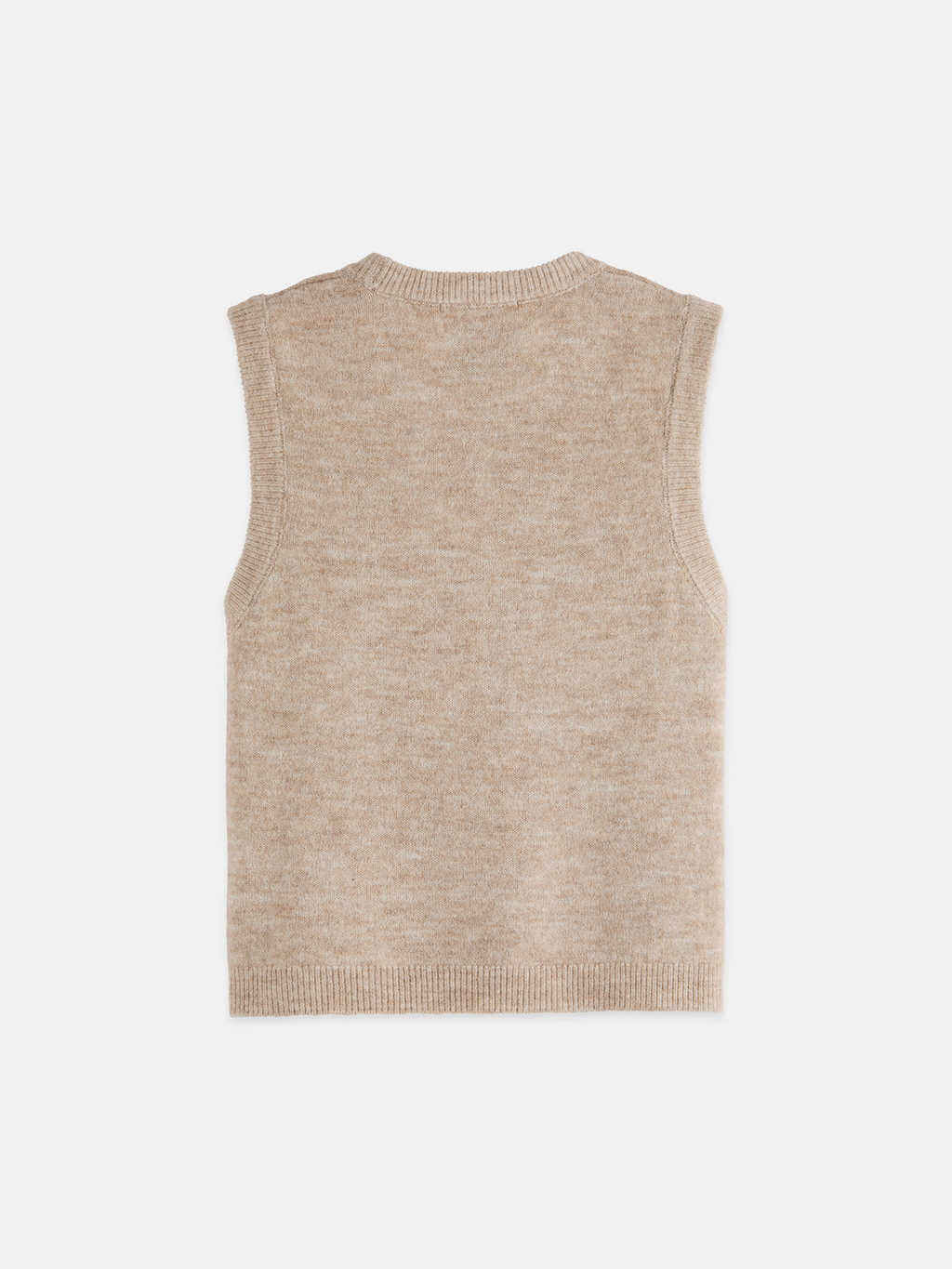 Embroidered crew neck knitted tank