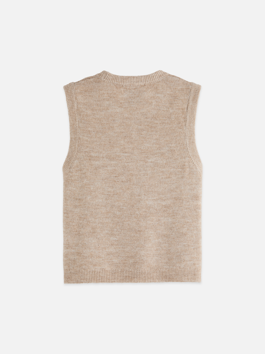 Embroidered crew neck knitted tank