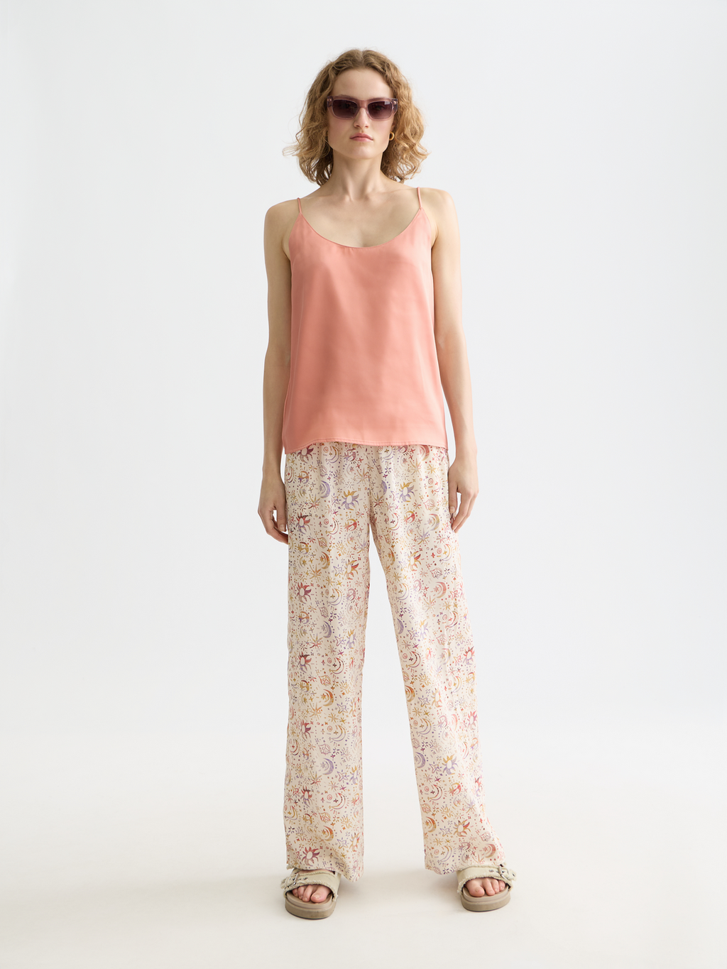 Singlet woven front jersey back tank