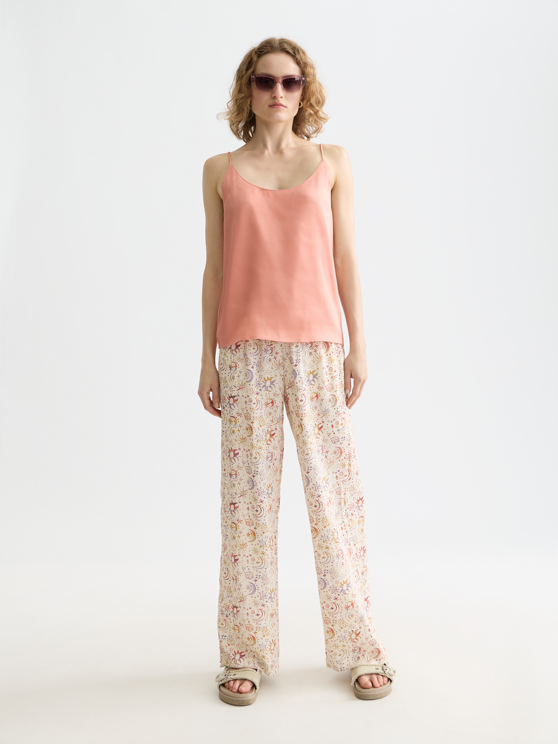 Singlet woven front jersey back tank