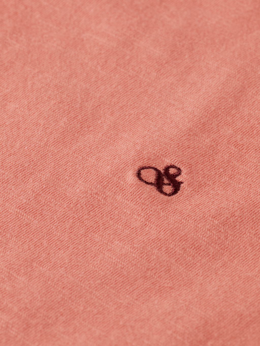 V-neck T-shirt with ampersand embroidery