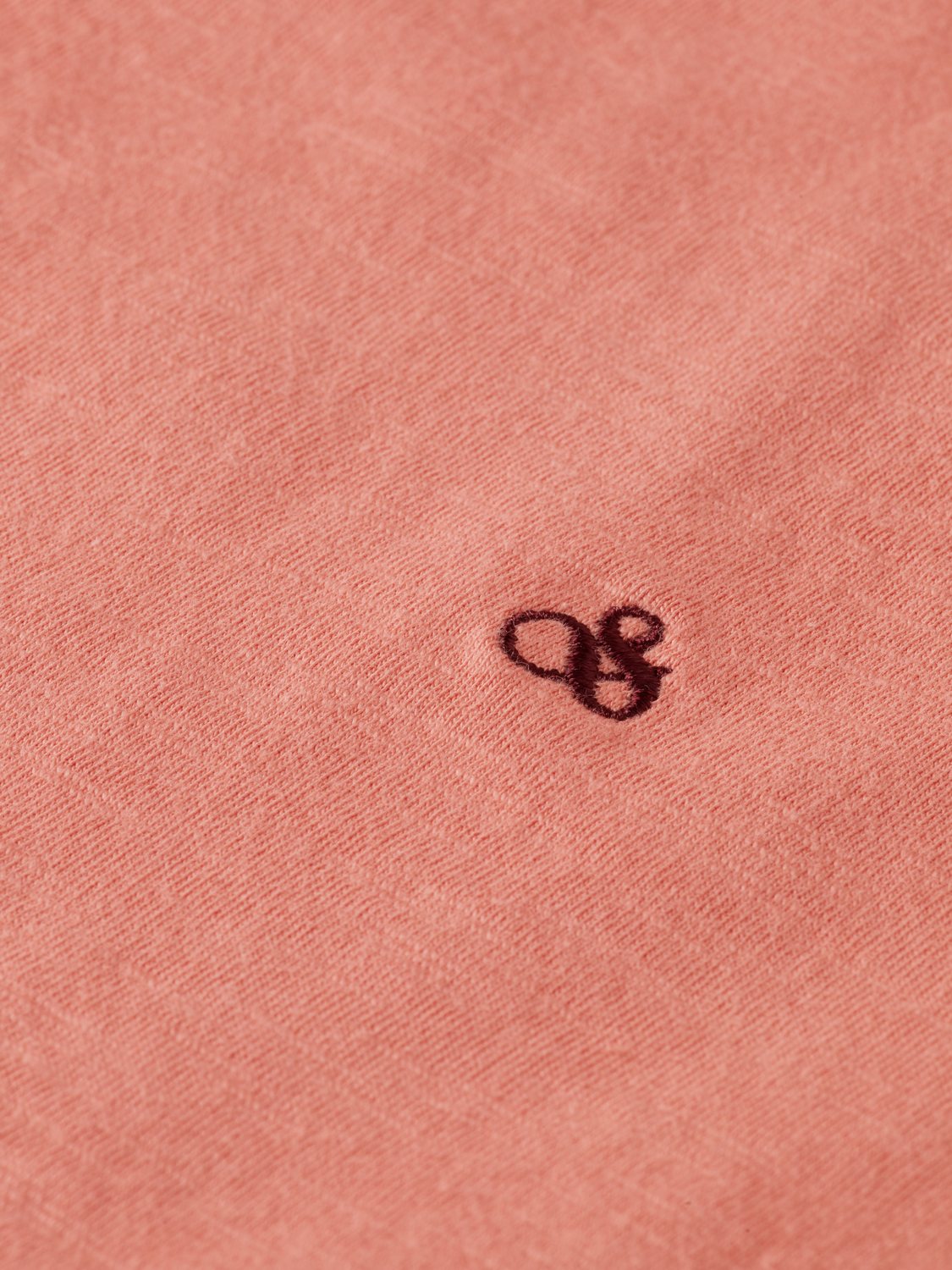 V-neck T-shirt with ampersand embroidery