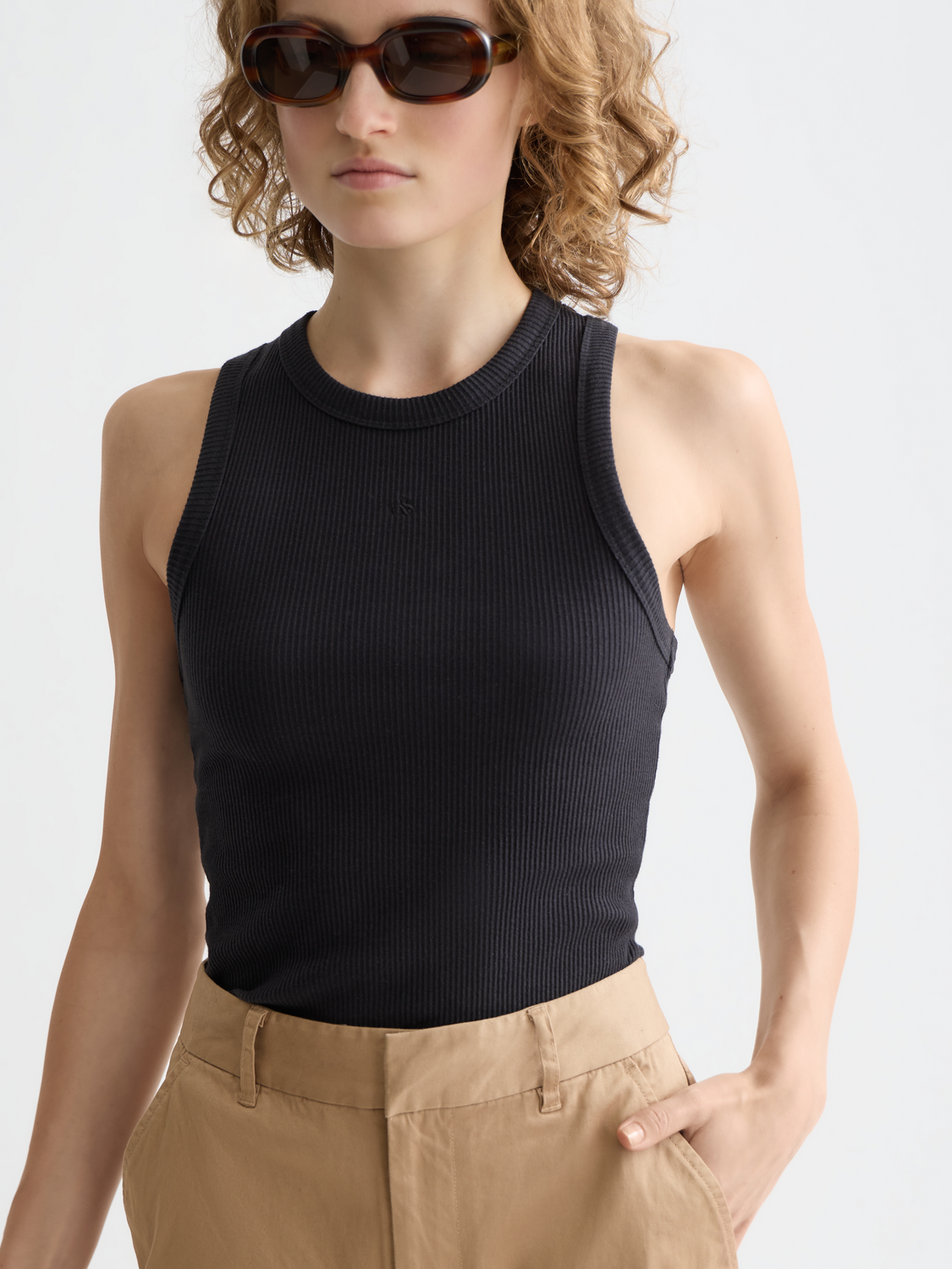 Essentials RIB RACER TANK - BLACK
