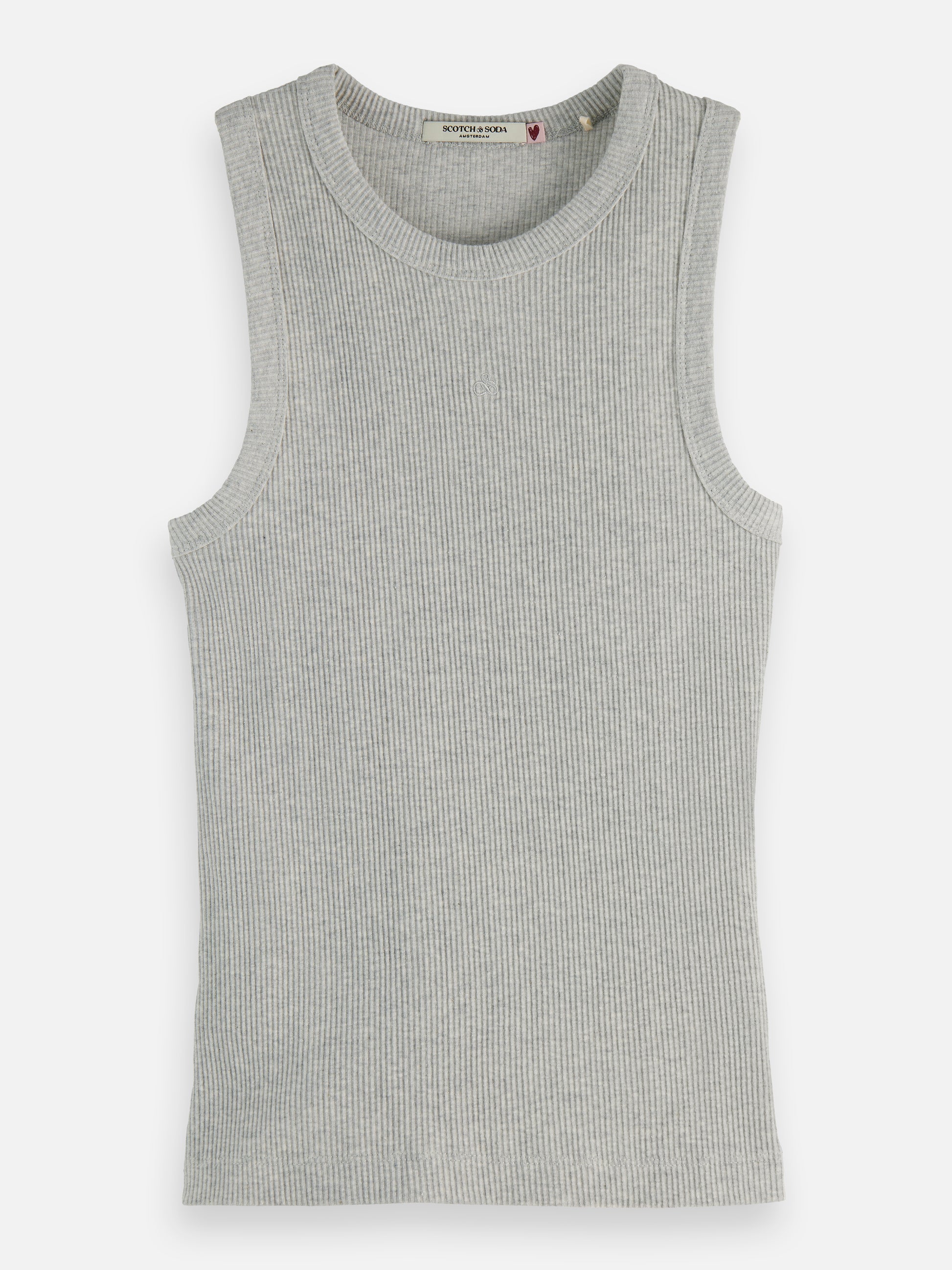 Essentials RIB RACER TANK - GREY MELANGE