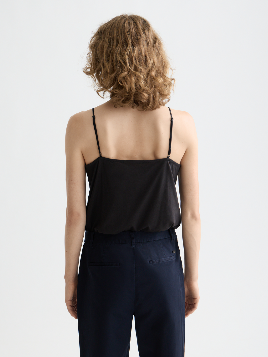 Essentials JERSEY WOVEN TANK - BLACK