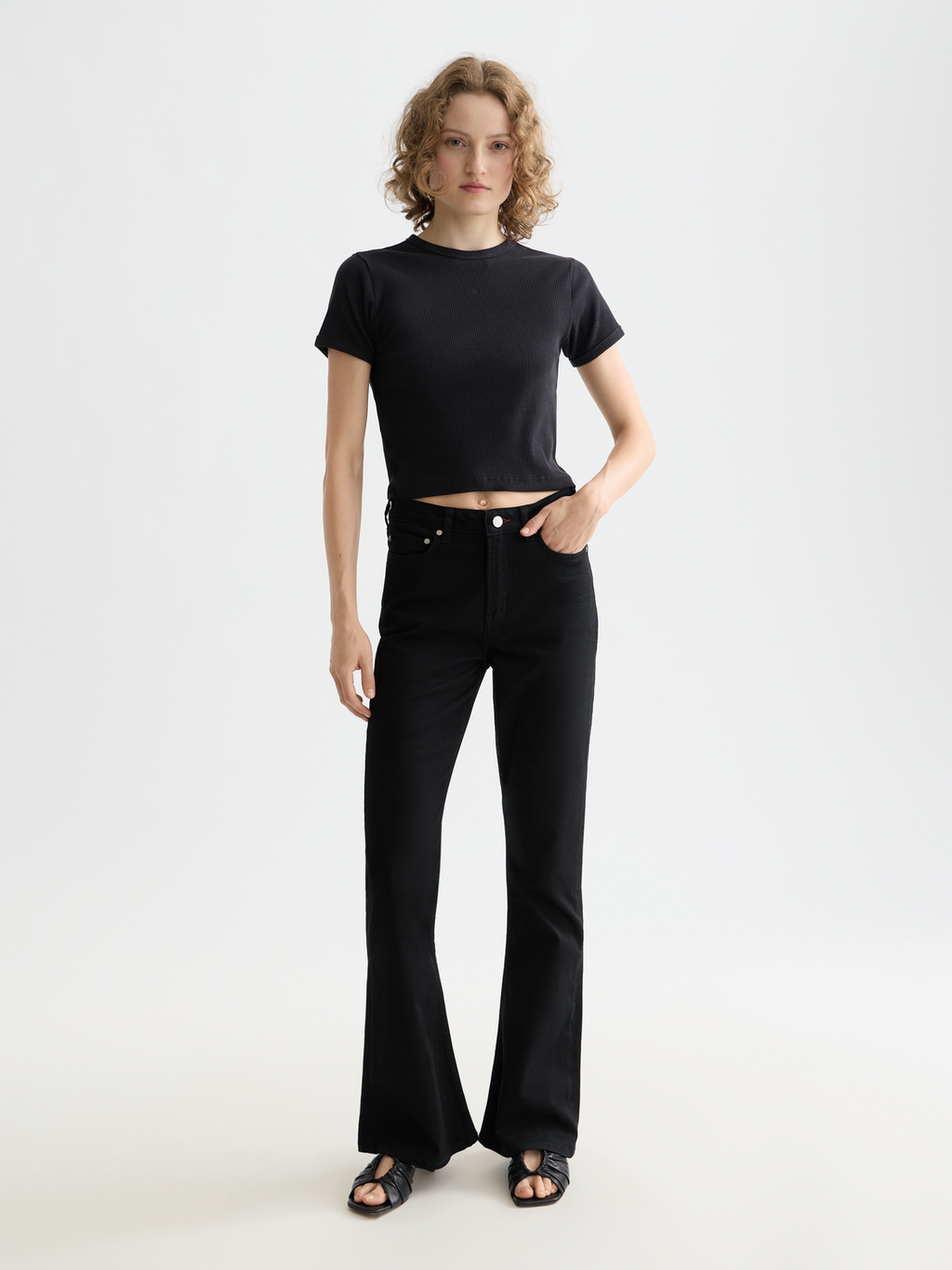 Essentials Baby rib T-shirt - BLACK
