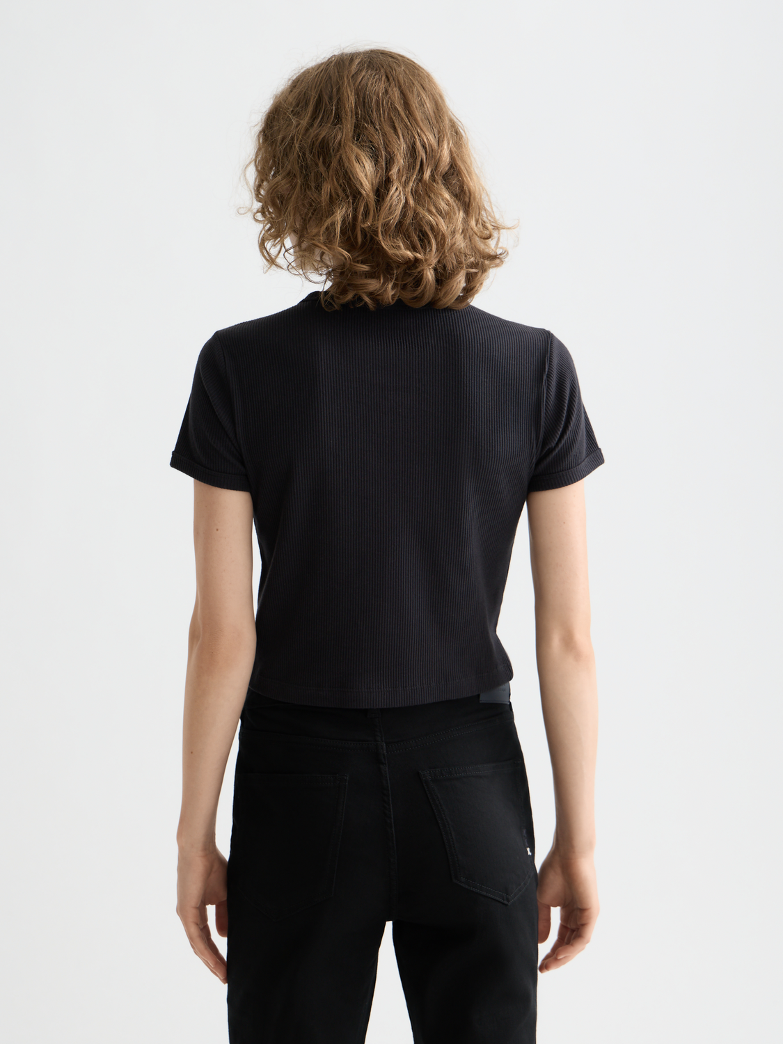 Essentials Baby rib T-shirt - BLACK