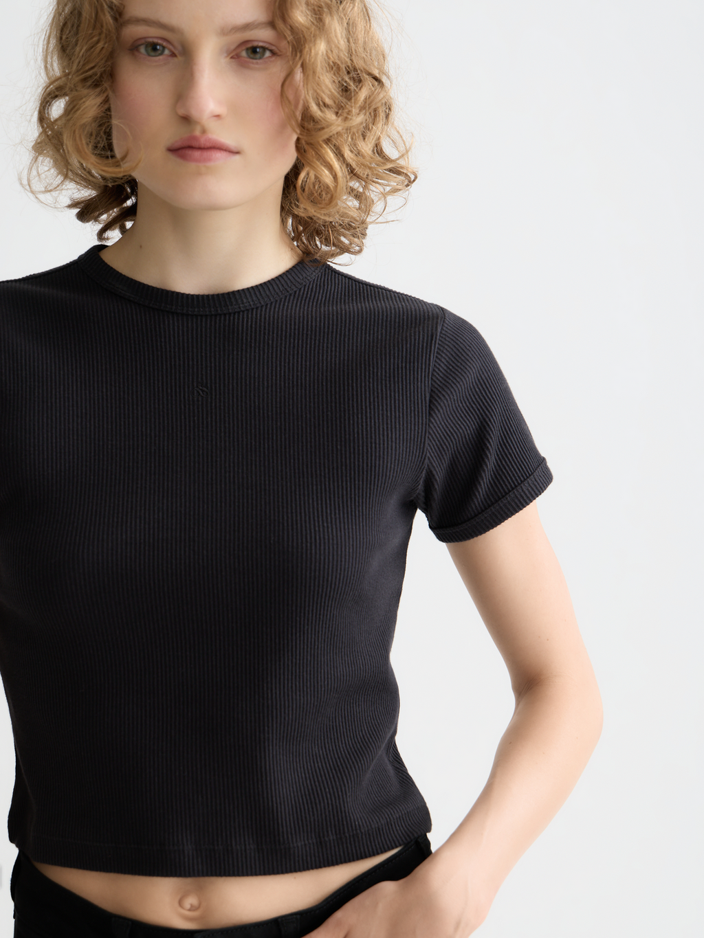 Essentials Baby rib T-shirt - BLACK