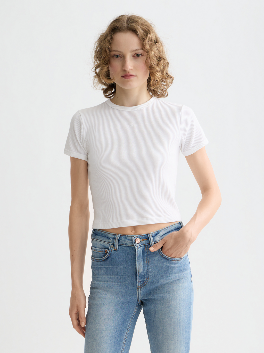 Essentials Baby rib T-shirt - WHITE