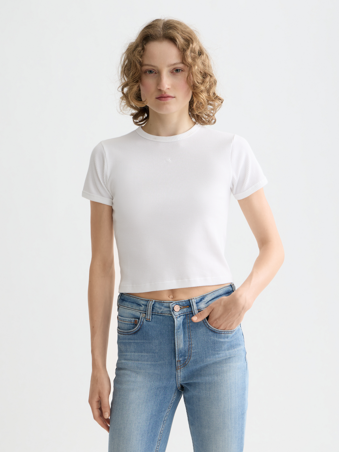 Essentials Baby rib T-shirt - WHITE