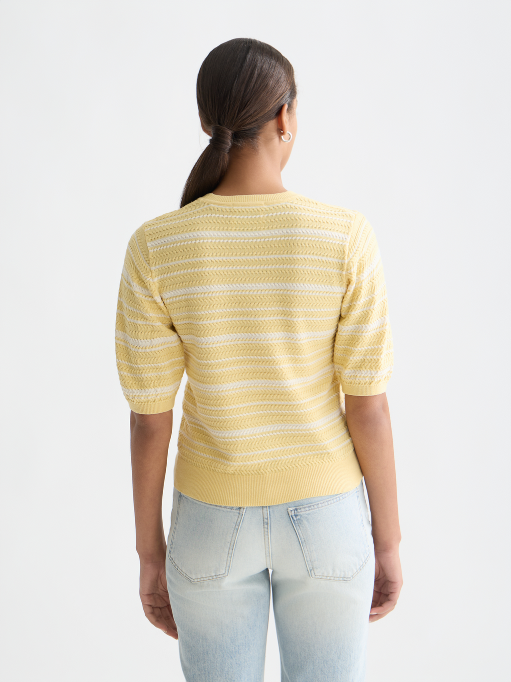 Textured stripe knitted top