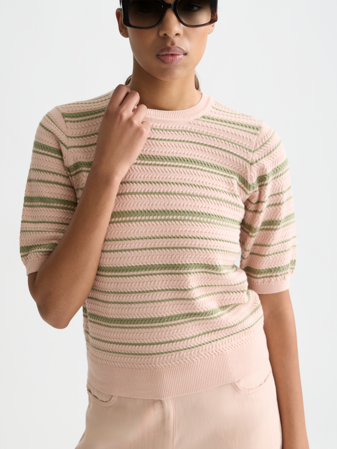 Textured stripe knitted top – Scotch & Soda Amsterdam
