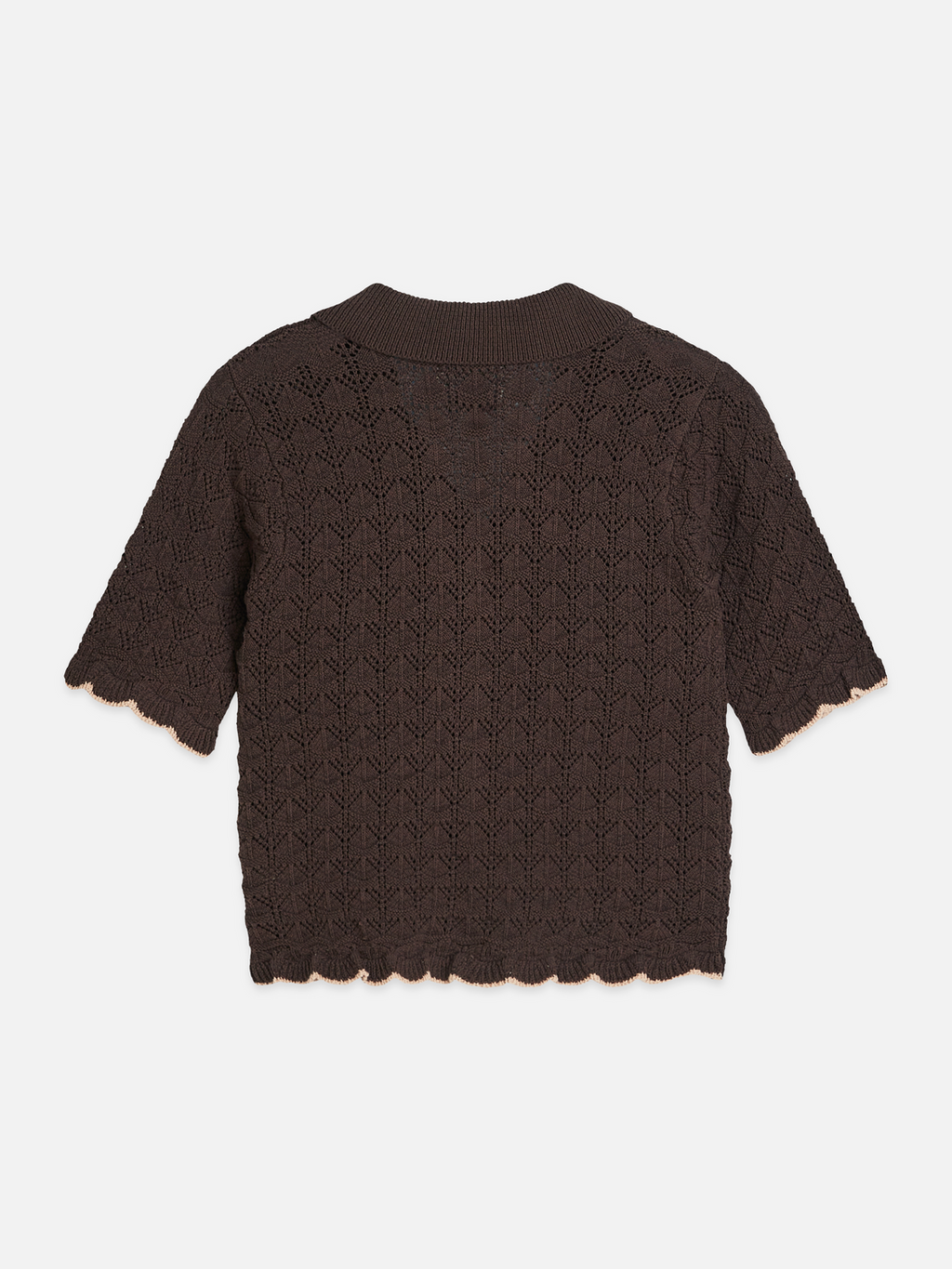 Pointelle short sleeve cardigan