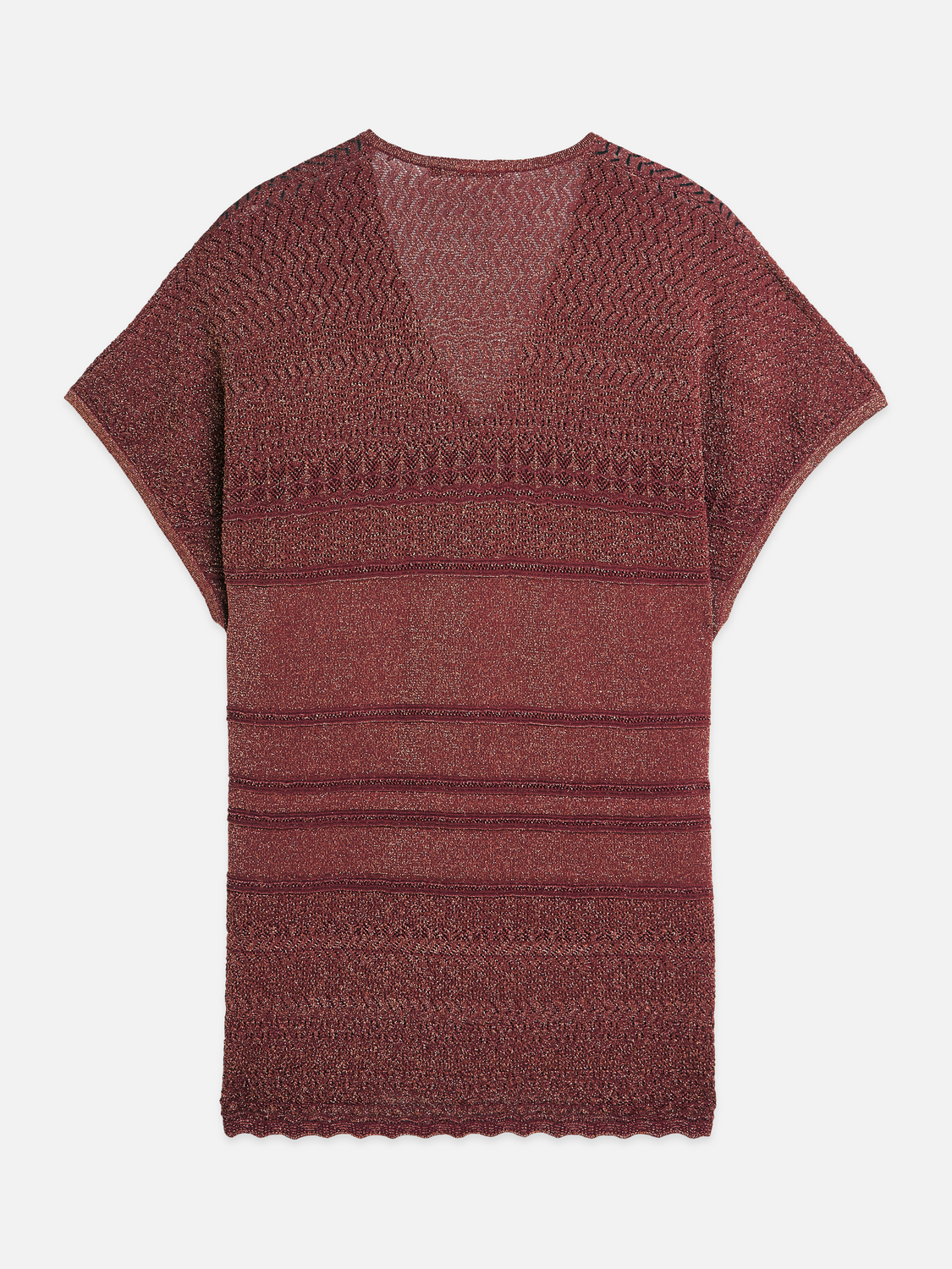 Metallic pointelle knitted tunic