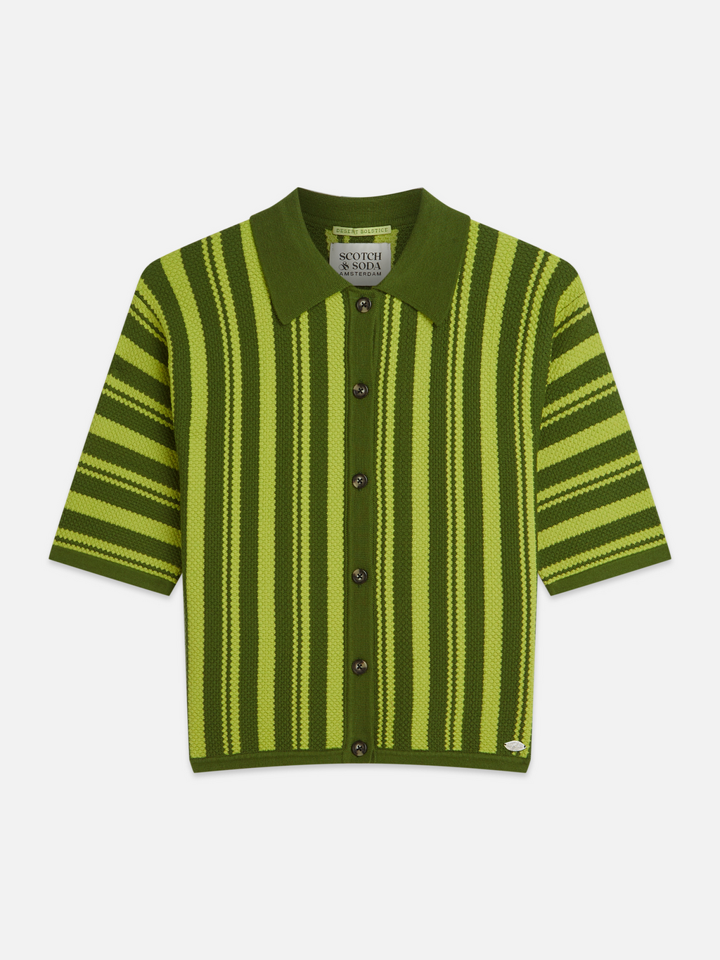 Textured vertical stripe knitted tee