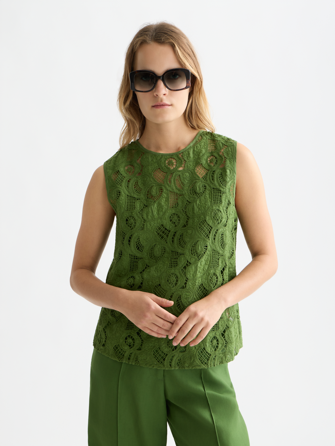 Flame embroidery top