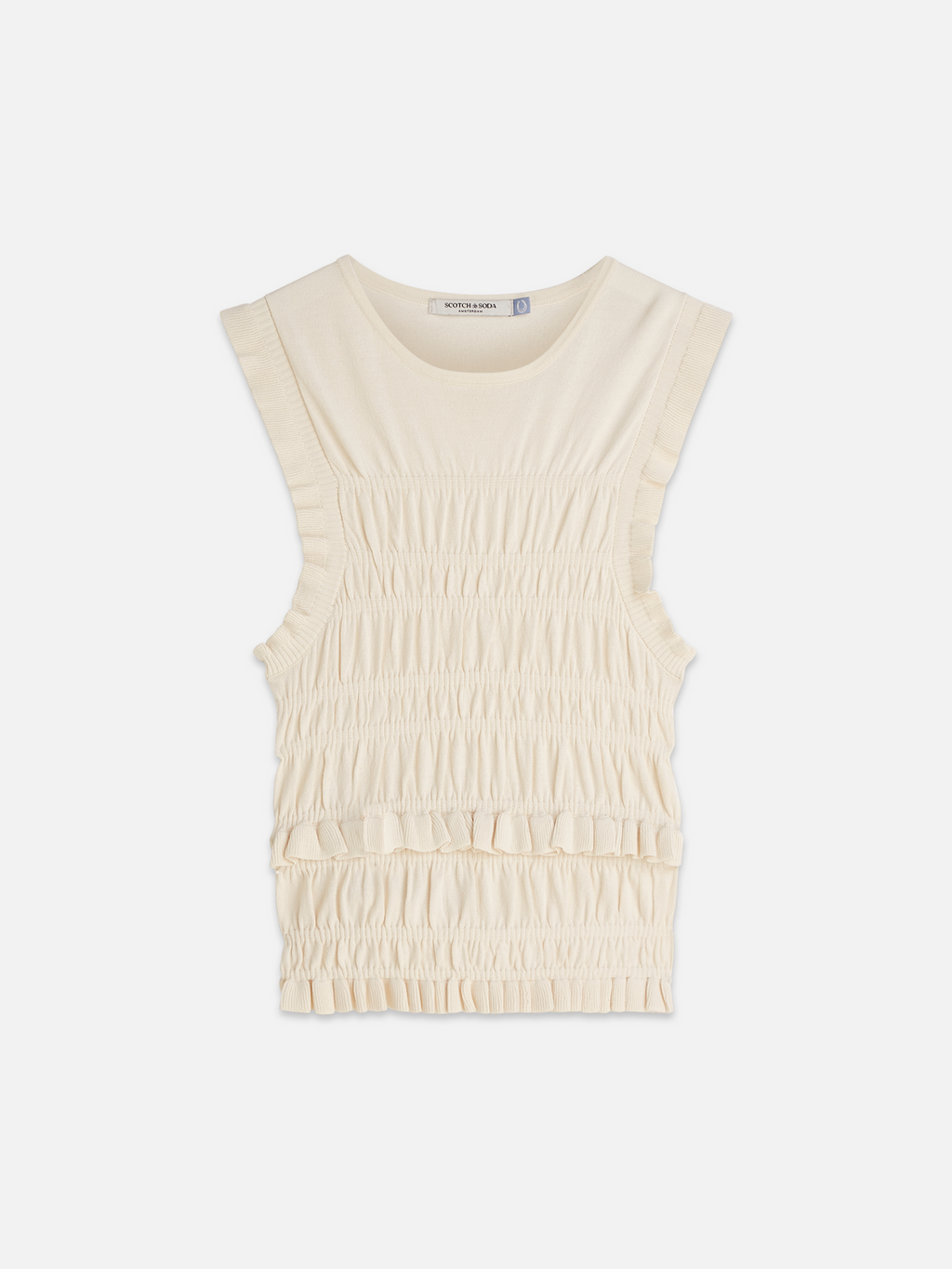 Smock stitch knitted tank