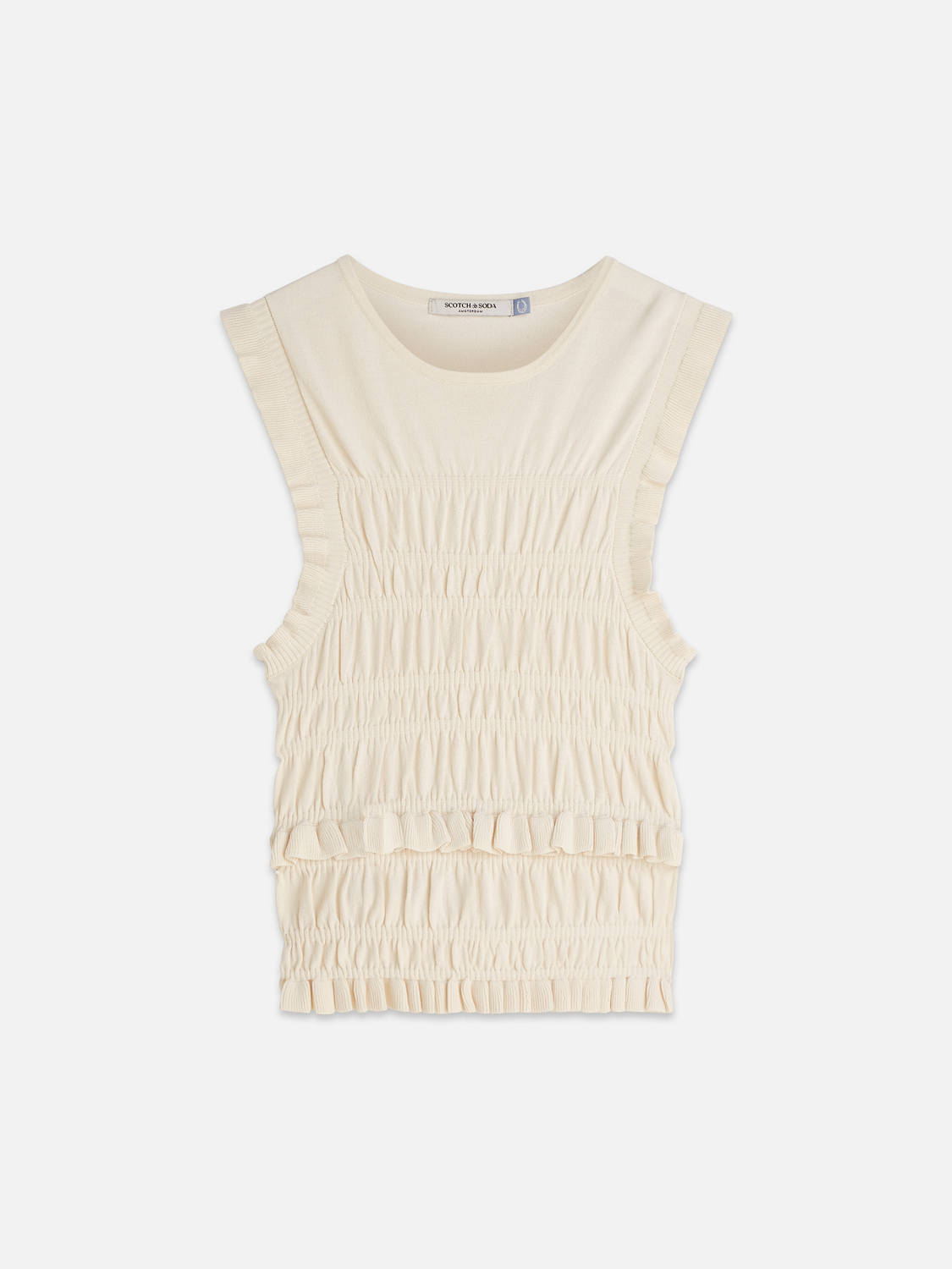 Smock stitch knitted tank