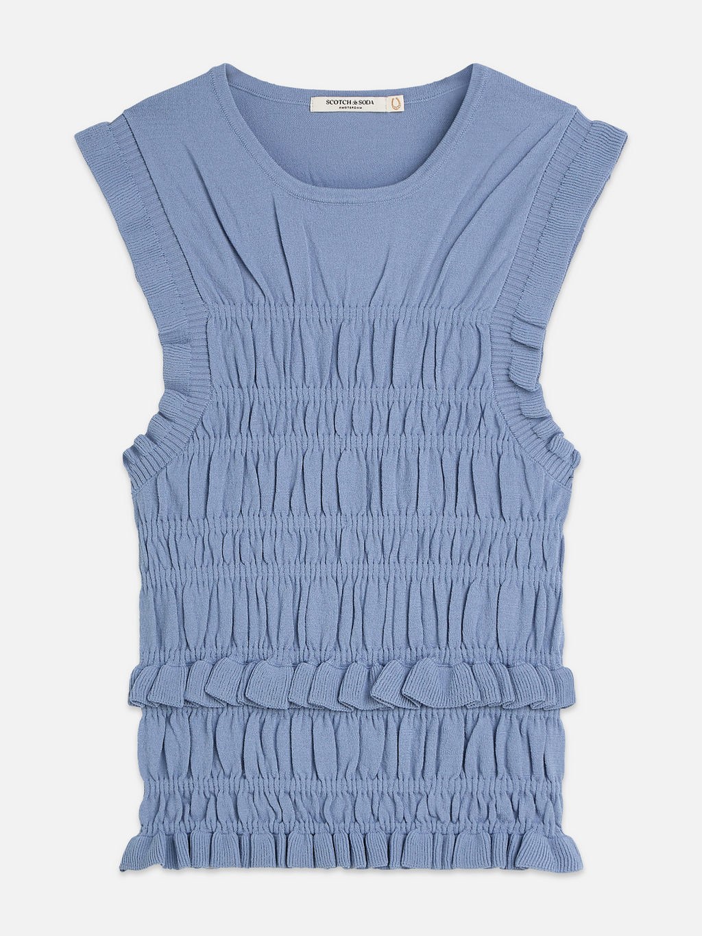 Smock stitch knitted tank